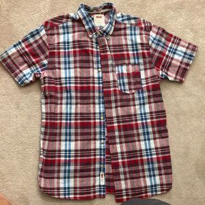 Levi's Red and Blue Casual Button Down Shirt  plaid short sleeve